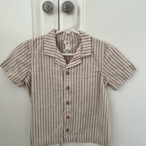 Striped Short Sleeve Button-Up Shirt